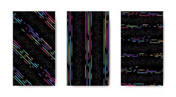 abstrakt färgrik sömlös mönster med måla märken, spår, fläckar, klottra på svart bakgrund vektor