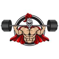 spartanische maskottchen-fitness-logo-illustration vektor