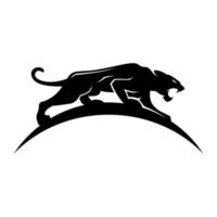 Einfache Logo-Silhouette eines Jaguars, bereit zum Stampfen vektor