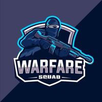 Warfare Squad Esport-Logo-Design vektor