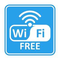 Wi-Fi-Freizone, blaue Farbe, drahtlose Aufkleber, Designsymbol, Verbindungs-Hotspot-Bereich vektor
