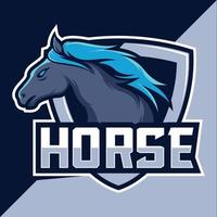 Gamer Cyborg Gaming Horse Maskottchen Vollfarb-Esport-Logo-Design vektor