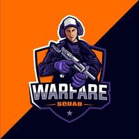 Warfare Squad Maskottchen Spiel Maskottchen Esport Logo vektor
