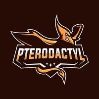 pterodactyl esport maskot logotyp premie vektor