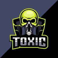 toxisk mask sport esport logotyp design vektor