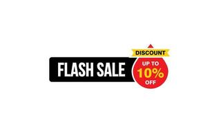 10-prozentiges Flash-Verkaufsangebot, Ausverkauf, Werbebanner-Layout mit Aufkleberstil. vektor