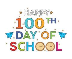 Happy 100 Day of School T-Shirt-Design vektor