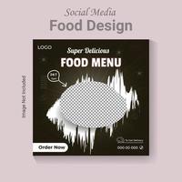 Social-Media-Post-Restaurant-Food-Banner-Vorlage, modernes Vektor-Fast-Food-Poster-Layout. vektor