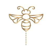 Vektorsymbol. goldene Biene. geeignet für Logos. auf weißem Hintergrund vektor