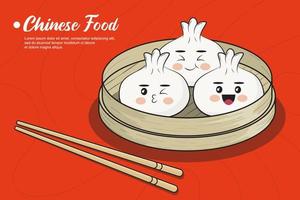 kinesisk mat vektor illustration i platt design