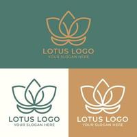 lotus blomma logotyp linjär stil. blomma logotyp vektor