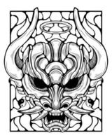 kostenlose Vektor-Oni-Maske Tattoo Tribal vektor