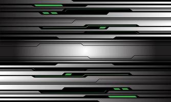 abstrakt silber schwarz schaltung grünes licht linie cyber geometrisches design moderne technologie futuristischer hintergrundvektor vektor