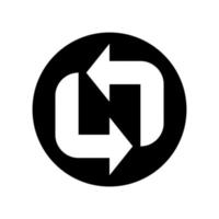 Erstaunlicher Pfeil in Flip wie Buchstabe n Schriftart Bild Grafik Symbol Logo Design abstraktes Konzept Vektor Stock. kann als Symbol für Initialen oder Monogramm verwendet werden