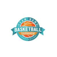 erstaunliche Basketball Emblem Wettbewerb Bild Grafik Symbol Logo Design abstraktes Konzept Vektor Stock. kann als Symbol für Sport oder Turnier verwendet werden