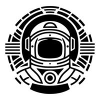 astronaut vektor emblem. design för broderi, tatueringar, t-shirts, maskotar.