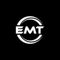 emt brev logotyp design i illustration. vektor logotyp, kalligrafi mönster för logotyp, affisch, inbjudan, etc.