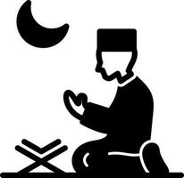 muslimisches betendes Vektor-Icon-Design vektor