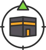 Qibla-Richtungsvektor-Icon-Design vektor