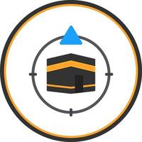 Qibla-Richtungsvektor-Icon-Design vektor