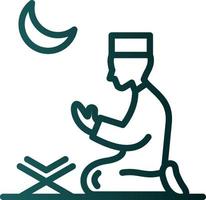 muslimisches betendes Vektor-Icon-Design vektor