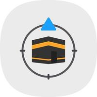 Qibla-Richtungsvektor-Icon-Design vektor