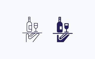 Vektor-Illustrationssymbol für Weinglas, Bar- und Restaurantservice vektor
