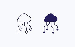moln teknologi, cpu illustration ikon vektor