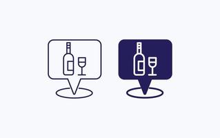 Restaurant-Standort, Bar Kartenzeiger Vektor-Illustration-Symbol vektor