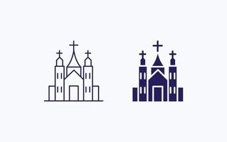 kyrka byggnad illustration ikon vektor