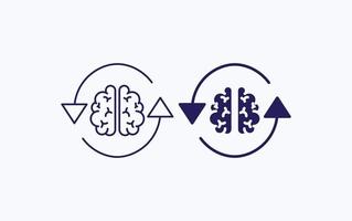 mänsklig hjärna refresh illustration ikon vektor