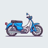 klassische motorrad-cartoon-vektor-symbol-illustration. Motorrad-Fahrzeug-Icon-Konzept isolierter Premium-Vektor. flacher Cartoon-Stil vektor