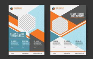 Business-Flyer mit minimalistischer geometrischer Themenvorlage vektor