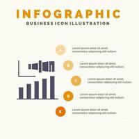 företag lång modern termin syn fast ikon infographics 5 steg presentation bakgrund vektor