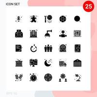 satz von 25 modernen ui-symbolen symbole zeichen für werkzeugsuchoptionen fußballsport editierbare vektordesignelemente vektor
