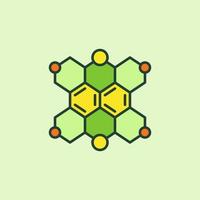 hexagonal molekyl strukturera vektor kemisk formel färgad ikon