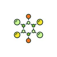 Chemie Molekül Vektor Wissenschaftskonzept farbiges abstraktes Symbol