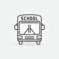 skola buss linjär vektor begrepp ikon. Skolbuss symbol