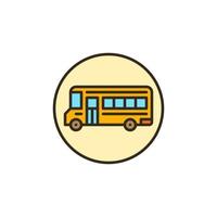 skola buss vektor begrepp runda färgad ikon eller tecken