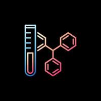 Probenröhrchen mit linearem buntem Symbol des chemischen Formelvektors vektor