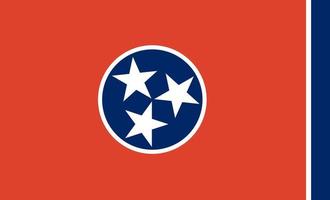Tennessee-Flagge. offizielle Farben und Proportionen. Vereinigte Staaten von Amerika. vektor