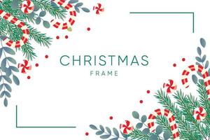 Feiertagsweihnachtskarte mit Tannenbaum und Lutschern. weihnachtsvorlage für banner, ticket, broschüre, karte, einladung, poster und so weiter vektor