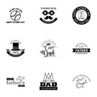 kärlek du pappa kort design för Lycklig fäder dag typografi samling 9 svart design redigerbar vektor design element