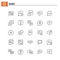 25 Chat-Icon-Set Vektorhintergrund vektor