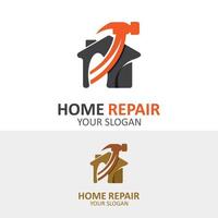 Hem reparera logotyp design vektor med hantlangare service mall