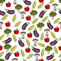 pixel mönster av ikoner av grönsaker för rätt näring på en vit bakgrund vektor