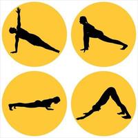 Sammlung von Yoga-Posen vektor
