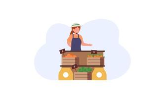 Bauernmarkt-Konzept-Illustrationsvektor vektor