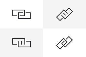 url länk ikon uppsättning vektor. hyperlänk kedja hemsida ikon bunt vektor isolerat på vit bakgrund