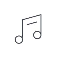 Musik-Icon-Vektor. Musiknotenlinie Symbolvektor isoliert auf weißem Hintergrund vektor